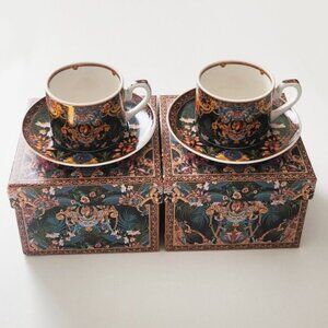 Rare! Camilla Fearless Felis 2 Sets of Tea Cups And Saucers b48